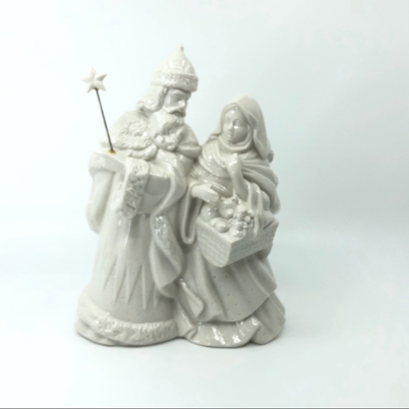 SOLD Father Frost & Babushka White Porcelain Figurine - Picture 13 of 16